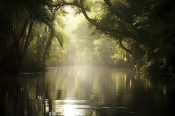 Canvas Print - The Amazon River landscape sunlight outdoors.