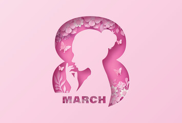 Wall Mural - International Women's Day Paper Cut Art