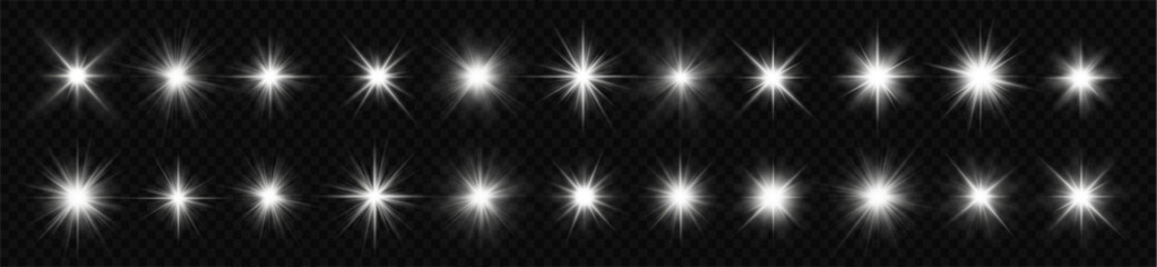 Wall Mural - sunlight, abstract special effect. light effect set. isolated white transparent light effect set, le