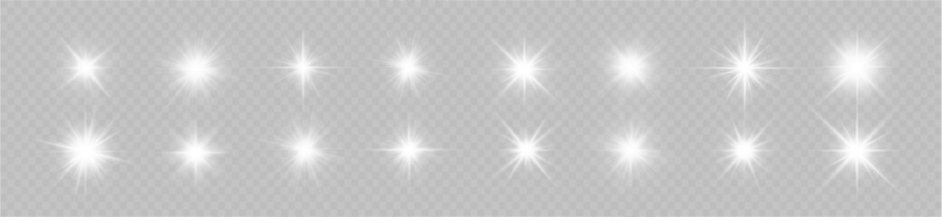 Wall Mural - sunlight, abstract special effect. light effect set. isolated white transparent light effect set, le