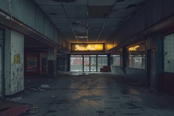 Canvas Print - The area in decline transportation basement indoors.