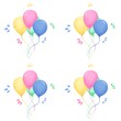 © Ghintsam - Balloon pattern watercolor illustration on white background