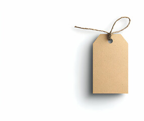 Wall Mural - Blank Kraft Paper Tag with Jute Twine