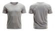 © Fardin Ahmed - Front and back views of grey t-shirt on white background