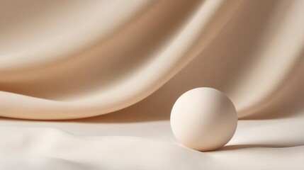 Poster - A white ball is sitting on a white cloth