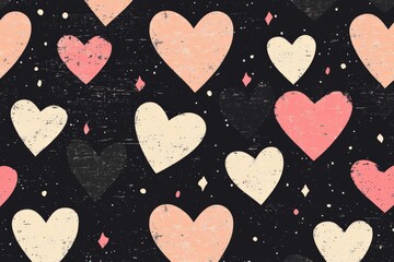 Aufkleber - Colorful heart pattern on a dark background creates a playful and romantic design suitable for various occasions and celebrations