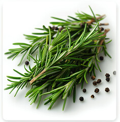 Organic Rosemary Leaves Isolated