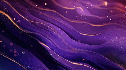 Wall Mural - luxurious abstract background with flowing purple waves and sparkles