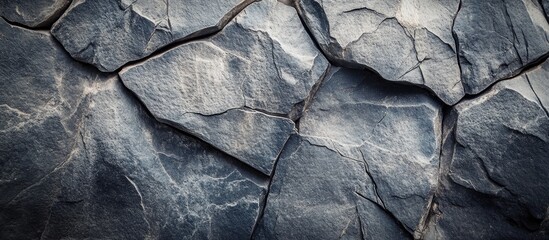 Wall Mural - textured dark rock surface with intricate cracks and patterns suitable for background use copy space