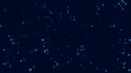 Abstract blue 3d looped halftone square and rectangles pushing forward digital mosaic background animation.A concept for business and engineering backdrop