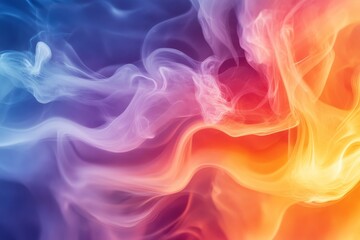 Poster - Colorful swirling patterns of smoke create an abstract display in vibrant hues of blue, purple, orange, and red