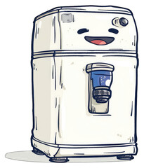 Wall Mural - Happy Water Cooler Dispenser Cartoon Illustration