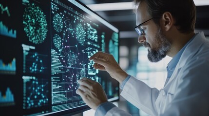 Scientist Analyzing Data on a Computer Screen
