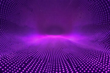 Fototapete - Vibrant purple digital landscape with dots creating an immersive visual effect at night
