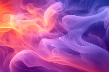 Poster - Vibrant swirling colors blend in an abstract smoke pattern creating a mesmerizing visual effect in vivid hues