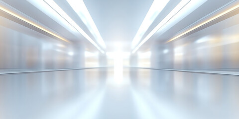 Wall Mural - empty space inside futuristic room, showroom, spaceship, hall or studio in perspective. include ceil