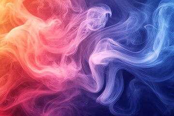 Poster - Colorful swirling smoke patterns create an abstract design in vibrant hues of red, pink, and blue