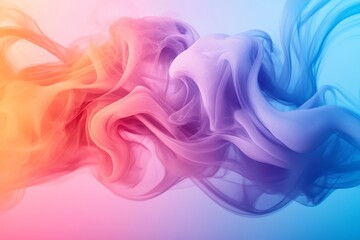 Fototapete - Colorful swirling smoke creating abstract patterns in a gradient background during a creative artistic moment
