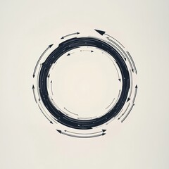 Aufkleber - Circular design with arrows demonstrating movement in a creative and modern artistic style. Generative AI