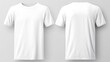 © Nice Seven - Front and Back View of Plain White T-Shirt on Light Gray Background for Mockup Design or Apparel Customization Purposes in High Resolution