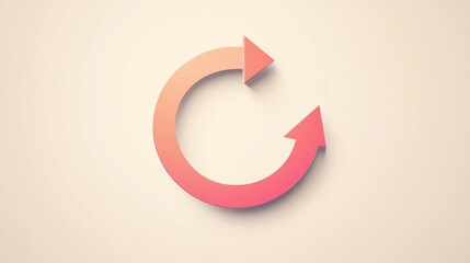 Poster - Circular arrows symbolizing refresh action in a soft gradient design for modern interfaces. Generative AI