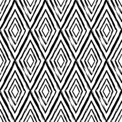 Wall Mural - Aesthetic Contemporary printable seamless pattern with abstract line, dot, shape brush stroke in black and white colors. Boho background in minimalist style vector Illustration for wallpaper fabric