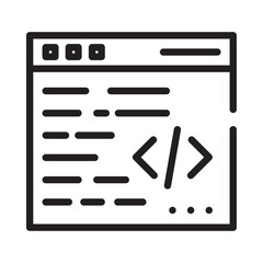 Coding icon Isolated flat vector in outline