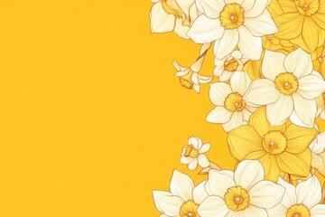 floral background with yellow flowers