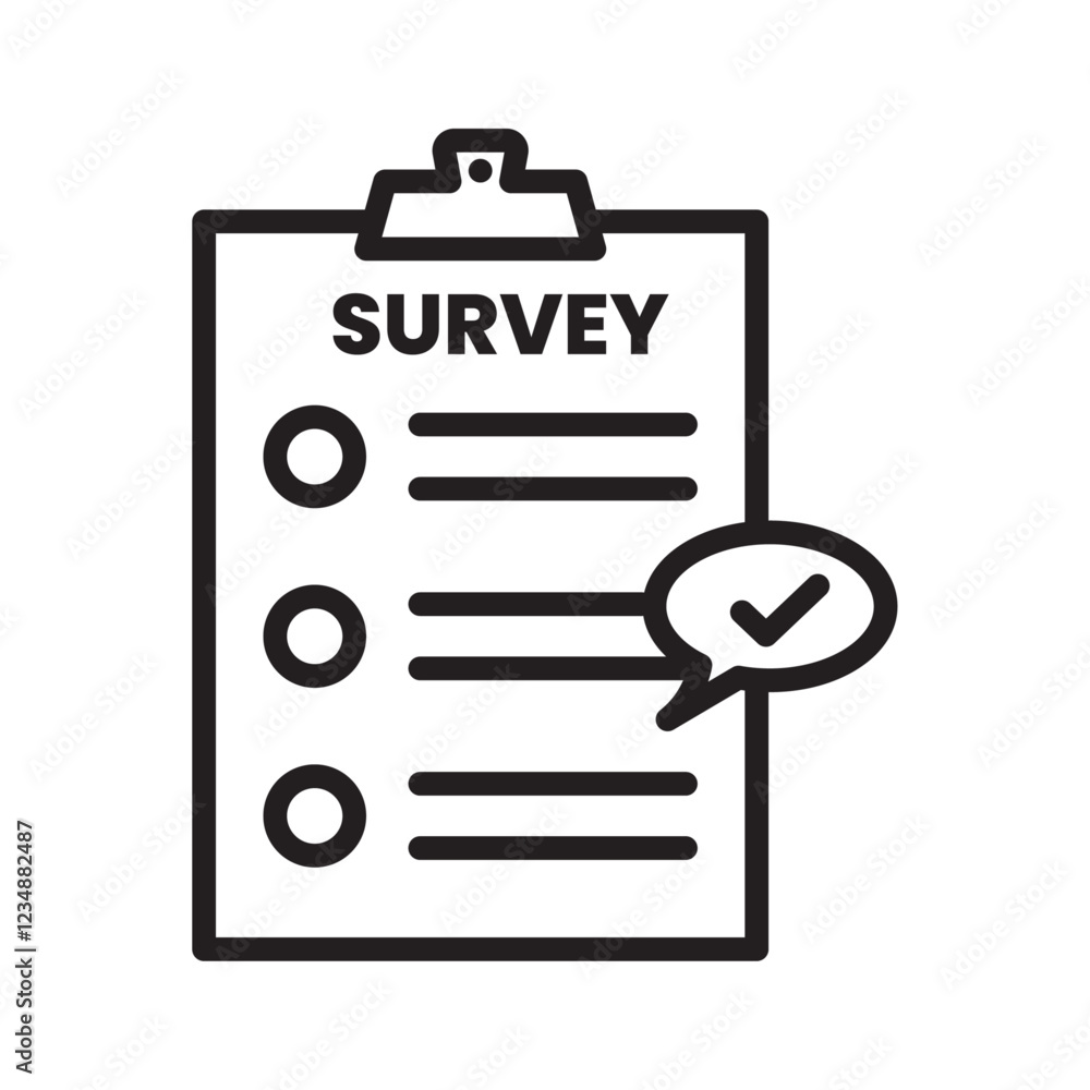 Survey Icon Isolated flat vector in outline