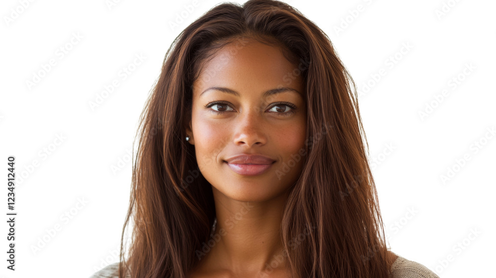 Portrait of confident young woman with transparent background