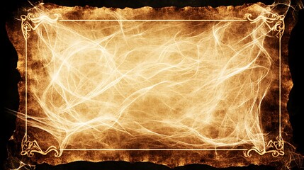 Glowing Webbed Design Within Antique Frame