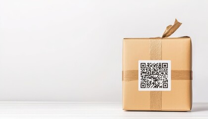 cargo management tracking documentation. close-up of a qr code on a package linking to real-time tra