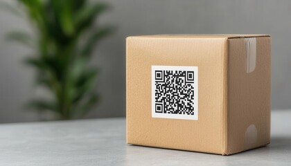 cargo management tracking documentation. close-up of a qr code on a package linking to real-time tra