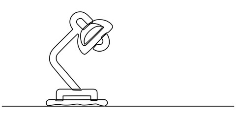 Wall Mural - continuous one line drawing. lamp on the table. vector illustration. one continuous drawn line art d