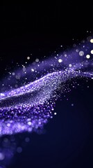 Wall Mural - A mesmerizing abstract background featuring flowing purple sparkle particles against a dark backdrop, creating a magical and cinematic atmosphere.