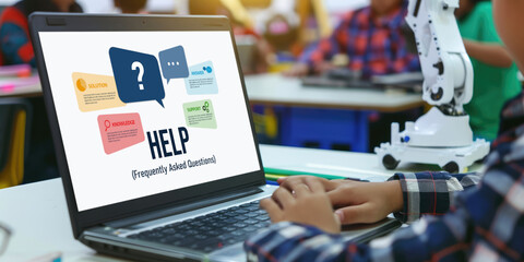 Help screen on the website provide answer to FAQ frequently asked question brisk with knowledge information and solution by customer support