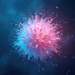 Poster - A Neon Pastel Colored Circle with Spiky Edges