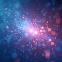Poster - Multicolored Abstract Background with Glowing Lights and Bokeh Effect