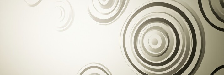 Aufkleber - Swirling concentric circles create a captivating abstract design in neutral tones and soft colors. Generative AI