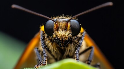 Macro closeup of insect eyes showing detailed features and stunning vibrancy in natural habitat : Generative AI