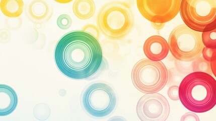 Fototapete - Colorful abstract circles create a vibrant background for design projects and creative works. Generative AI