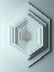 Leinwandbilder - Hexagonal layers and patterns create a mesmerizing optical illusion in a modern art display. Generative AI