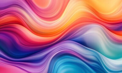 Wall Mural - Abstract Colorful Swirling Waves Vibrant Gradient Background Design Digital Art Illustration red hue