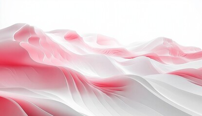 Wall Mural - Abstract Pink White Wave Background Soft Elegant Design Texture Pattern Art Calm Curve Fluid Style