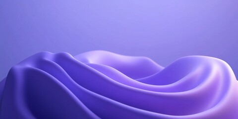 Wall Mural - Abstract Purple Waves Smooth Flowing Fabric Design Background 3D Art Silk Soft Drape Curve Fluid