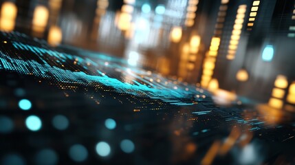 Wall Mural - neon light trail speed blur motion against dark background, sci-fi futuristic theme