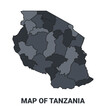 © Jayartiez - Tanzania political map border of regions outline vector set