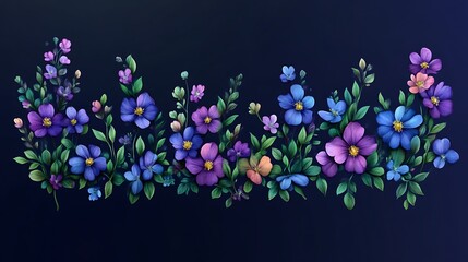 Wall Mural - Vibrant Floral Arrangement Dark Background Blooms