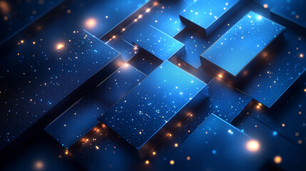 Wall Mural - Blue background with lines and shapes, technology style, light blue, high resolution, with geometric elements