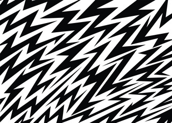 Abstract seamless geometric pattern. Black and white background with lightnings.